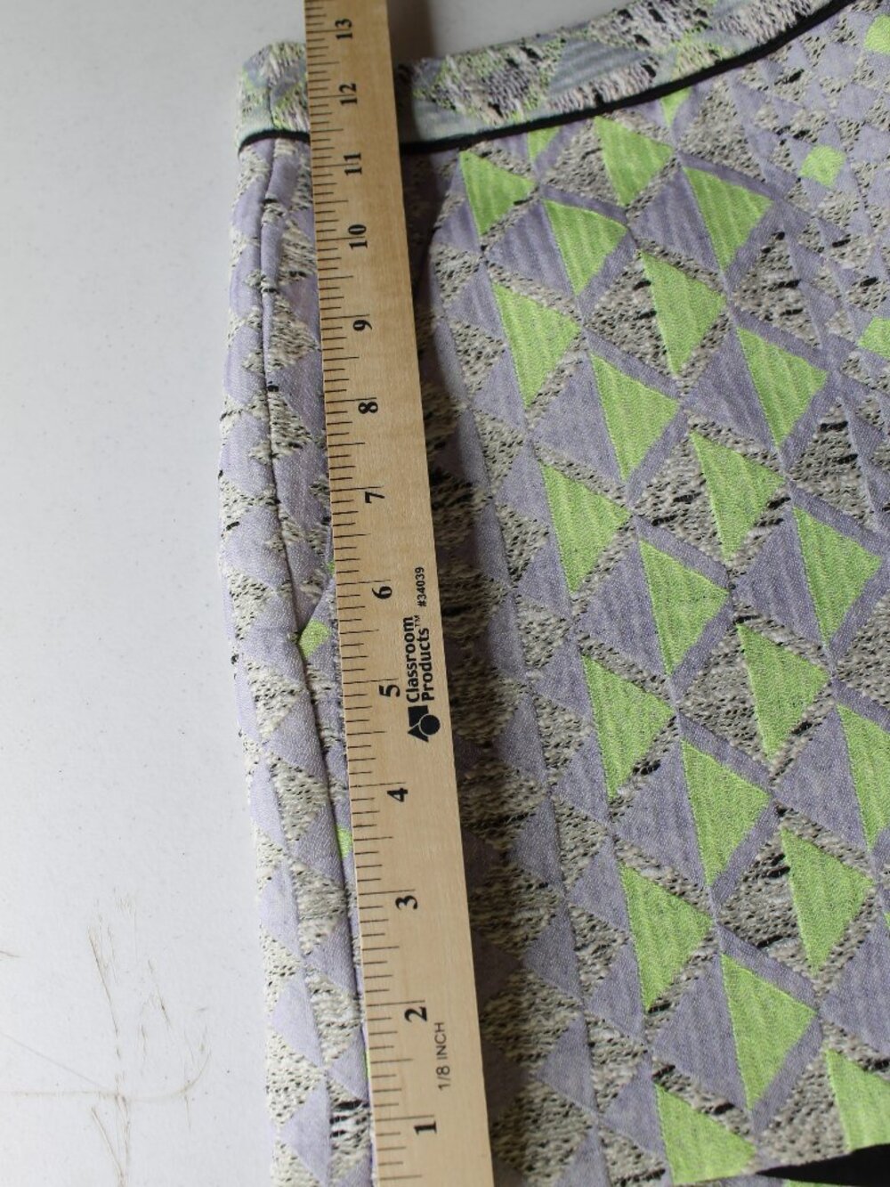Hunter Bell New York Geometric Tweed Lined Shorts Neon Lime Green Purple Size 6 - Picture 8 of 8